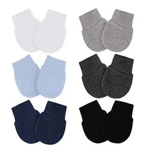 Baby No Scratch Mittens 6 Pack (0-6 Months) | Soft Infant Gloves for Newborn Boys & Girls