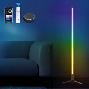 JONATHAN Y Potts Modern Contemporary Aluminum/Iron Integrated LED Post Floor Lamp; for Living Room, Bedroom, Kitchen, Office