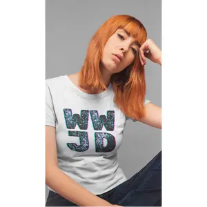 WWJD Distressed Block Letters T-Shirt, Christian Tee, Inspirational Shirt, Religious Clothing, Christian Apparel, Faith Gift