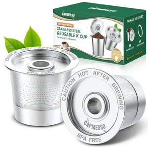 CAPMESSO Reusable K Cup Coffee Pods for Keurig 1.0: Stainless Steel Refillable K Cup - Reusable Coffee Filter for Keurig 1.0 Coffee Maker, Permanent, Eco-Friendly, BPA-Free
