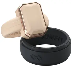 Set of Two Rings: Women's Nude Emerald & Men's Infinity Collection