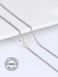 925 Sterling Silver Simple Style Necklace, Fashionable Necklace for Women & Men, Elegant All-match Fashion Accessories for Daily Wear
