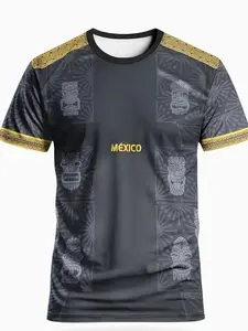 Mexican football team T-shirt (with eagle and tribal patterns), specially designed for football enthusiasts, Jersey Shirts