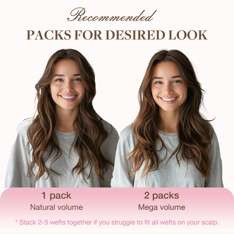 GOOGOO Hair Extensions Clip in Human Hair Natural Straight Easy To Style Soft