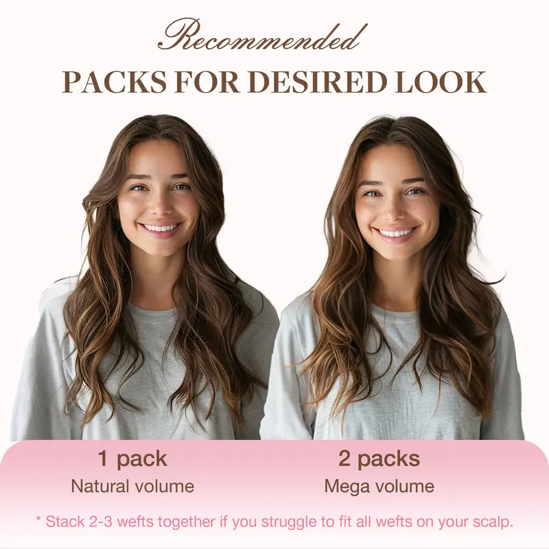 GOOGOO Hair Extensions Clip in Human Hair Natural Straight Easy To Style Soft 3