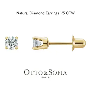 Kids' Gemstone Stud Earrings in 14K Gold (Diamond, Ruby, Sapphire, Emerald)