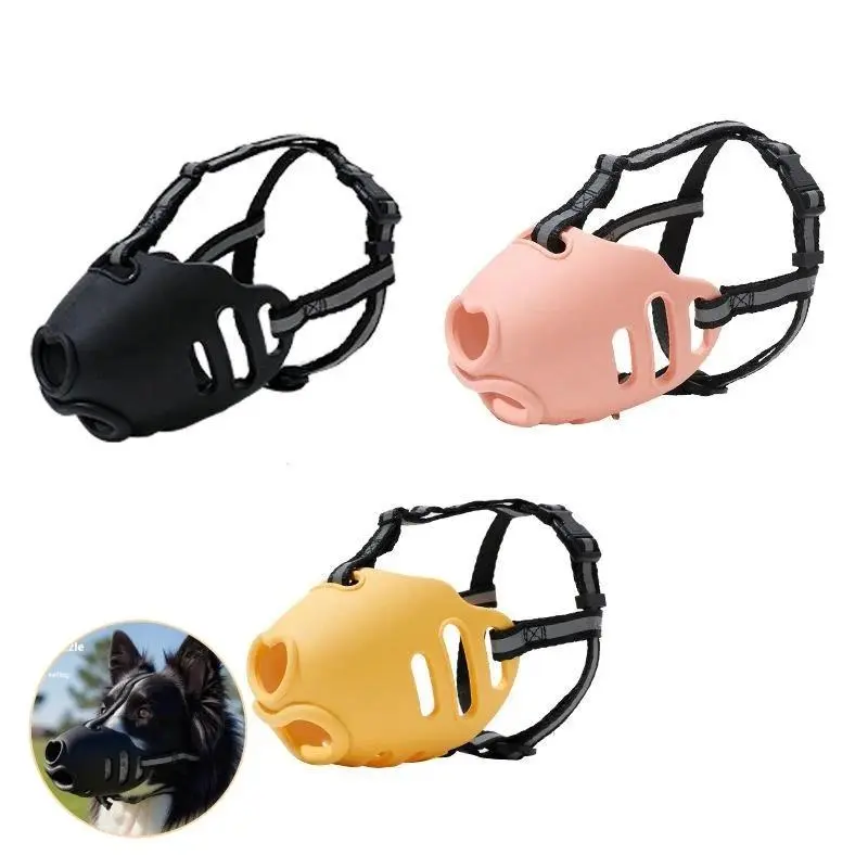 Dog Anti-Bark Muzzle, Breathable Adjustable Fit Guard for Medium/Large Dogs, Prevents Biting, Fun Love Pet Training Accessory, Anti-Bark Muzzles