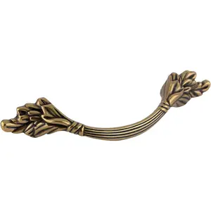 BXC1331R1-XCP10 Natural Curved Cabinet Pull Handle for and Brass - Pack of 10