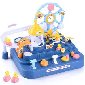 1 count Educational Train Adventure Toy for Kids, Magnetic Racing Car Track for Toddlers 3+, STEM Learning Toy, Montessori Toy, Helps Develop Motor and Thinking Skills in 3-Year-Olds, Manual Train Track Toy, Gift for Boys and Girls.