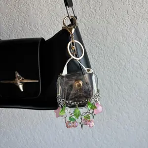 Pink Stars & Cherries Sylvanian Carrier Handmade Keychain