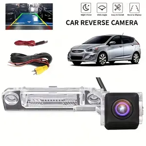 Rear Parking Camera for Skoda/for VW License Plate Lamp Backup Camera Full Color Night Vision Easy Install with Wiring Compatible with VW Passat, Golf, Touran, Jetta, Skoda Superb,, Bora (2002-2008 Models), Without Battery, Car Camera