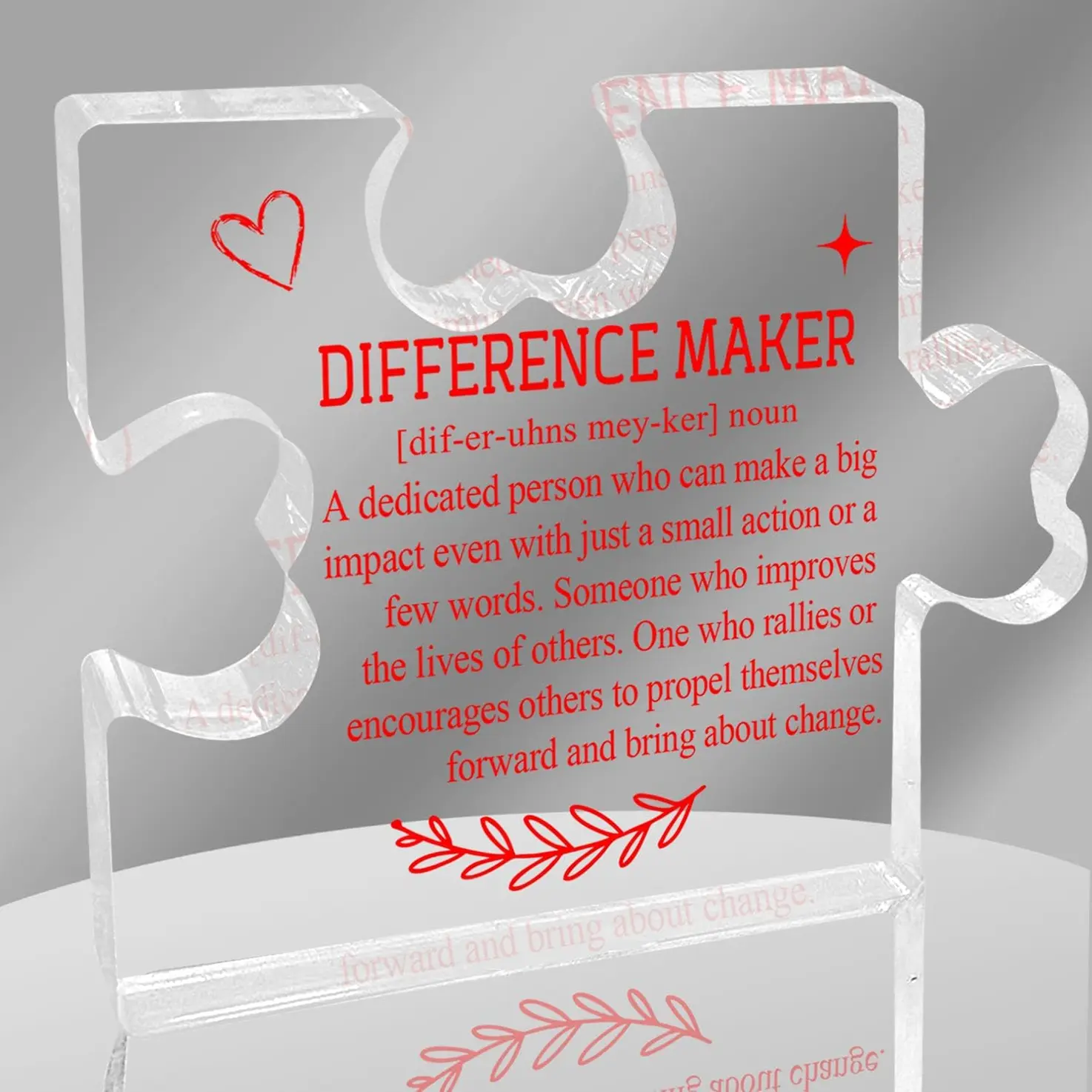 Difference Maker Definition Sign, Inspirational Office Gifts for Women, Coworkers Appreciation Gifts for Women Men, Retirement Thank You Gifts, Desk Decorative Acrylic Plaque Puzzle