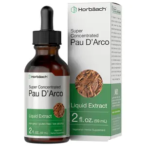 Horbaach Pau D Arco Bark Tincture | 2 fl oz | Tabebuia Avellanedae Herb Extract | Low Alcohol Liquid Drops | Vegetarian, Non-GMO & Gluten Free Herbal Supplement