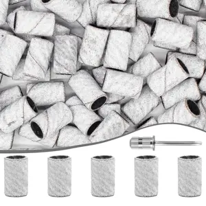 2 box / nails drill 100pcs . Extra Fine Sanding Bands for Nail for Natural Nails Polishing and Shaping, Zebra Nail Sanding Bands, Nail Sanding Bands Set for Manicures Pedicures Acrylic Gel