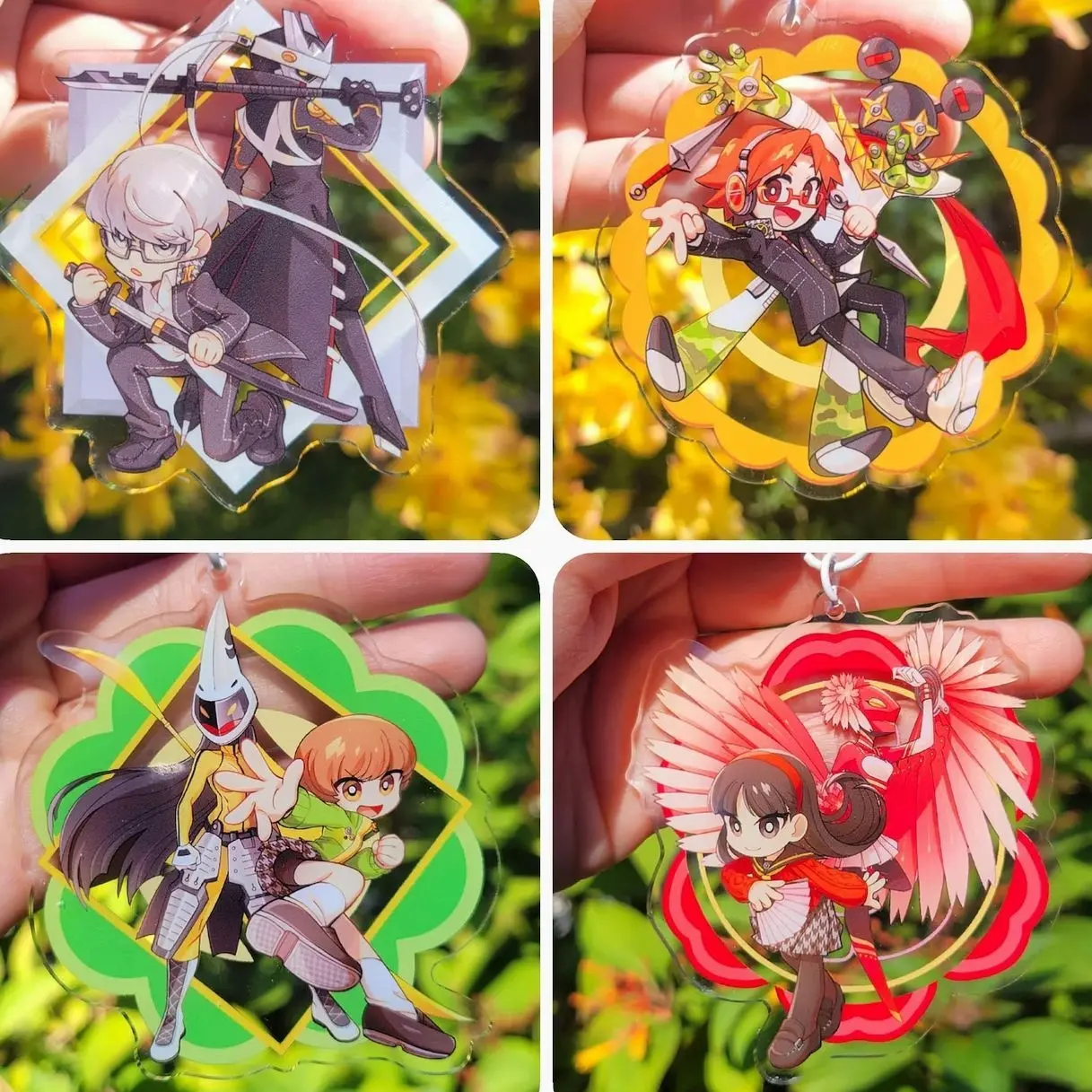 Persona 4 Keychains- Investigation Team Party Members, Hero/Yu/Souji, Yosuke, Chie, Yukiko, Kanji, Naoto, Teddie, Rise, Adachi, Nanako, Dojima
