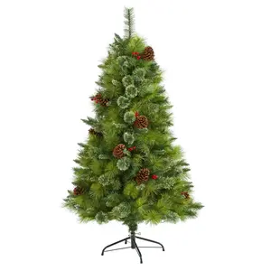 5’ Montana Mixed Pine Artificial Christmas Tree with Pine Cones, Berries and 510 Bendable Branches 5’ Montana Mixed Pine Artificial Christmas Tree with Pine Cones, Berries and 510 Bendable Branches