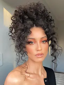 Curly Synthetic Hair Bun, Drawstring Natural Fluffy Hair Bun, Synthetic Wavy Curly Hairpiece for Women & Girls, Easy to Wear Synthetic Hair Extensions for Daily Use