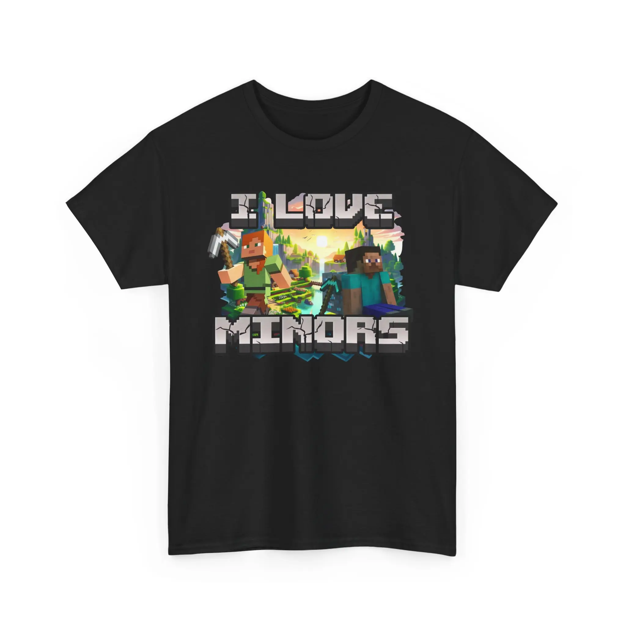 Minecraft Shirt- I love miners- Minecraft Miner shirt