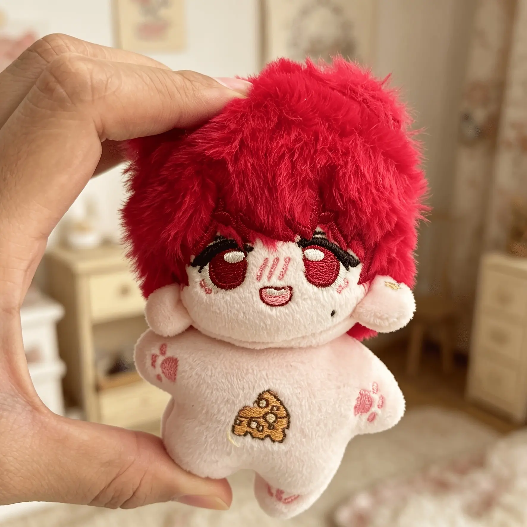 Embroidered Cotton Doll, Adorable Cute Face 10cm Star Baby Doll, No Attributes Naked Doll, Hair Plush Toy