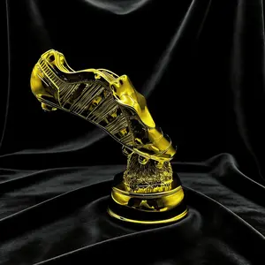 Large Golden Boot Trophy Cup Best Shooter Award Football Match Model Fan Memorial Collectible, Soccer Championship Souvenir