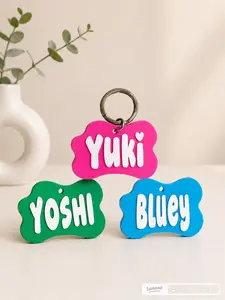 Personalized Pet ID Tag - Lightweight Custom Name Tag for Dogs, Cats (Dog & Cat Collar Accessory)