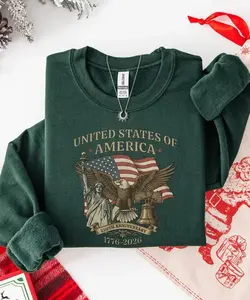 USA 250th Anniversary Sweatshirt, Vintage American Birthday, USA Independence Day Sweatshirt, America 250th Anniversary Unisex Sweatshirt
