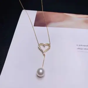 【PN19】Romantic Series, S925 Love shape Freshwater Pearl Pendant Necklace - Ideal Gift for Birthday, Anniversary, or Any Special Occasion to the One You Love.