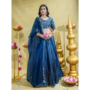 Midnight blue lehenga set
