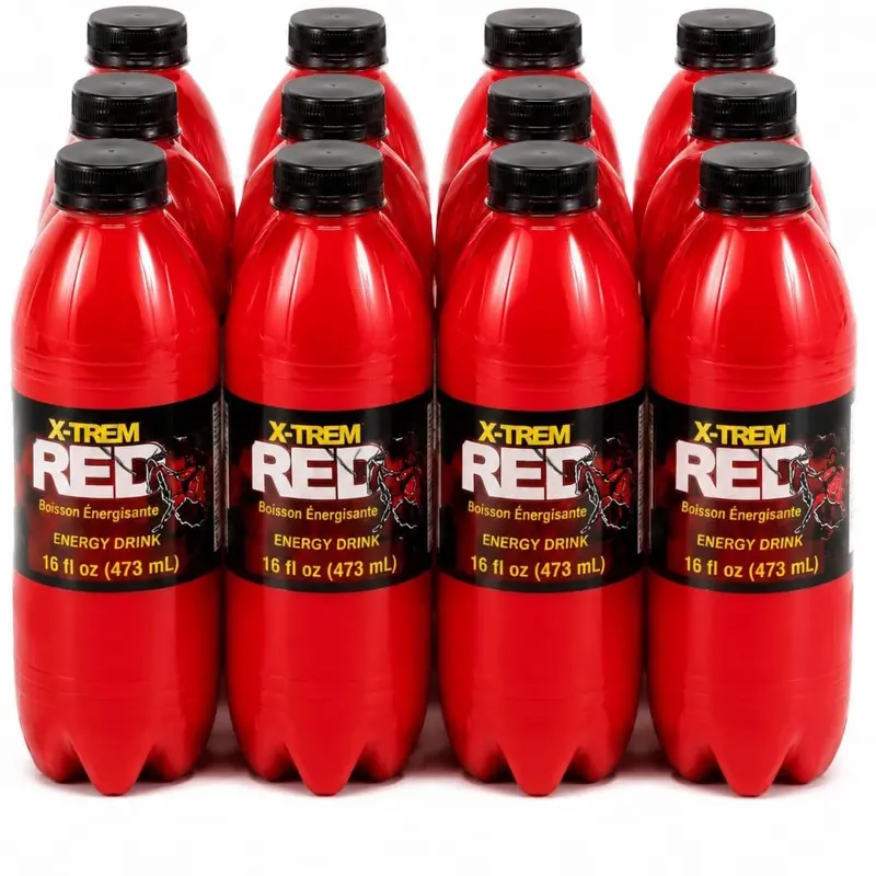 X-Trem Red Boisson Energisante Energy Drink 16 fl oz (473 ml)- Pack of 12