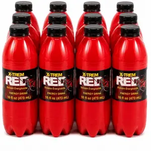 X-Trem Red Boisson Energisante Energy Drink 16 fl oz (473 ml)- Pack of 12