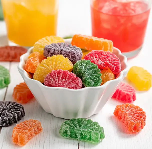 Assorted Fruit Slice Jelly Candy, 2 lb Bulk Bag, Soft Chewy Candy, Orange, Lemon, Cherry, Lime & Grape Flavors, Gelatin Free, Classic Candy for Parties, Candy Buffets & Gifts