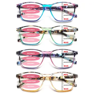 4 Pack Progressive Multifocal Reading Glasses for Women Oprah style Blue Light Blocking Spring Hinger Readers