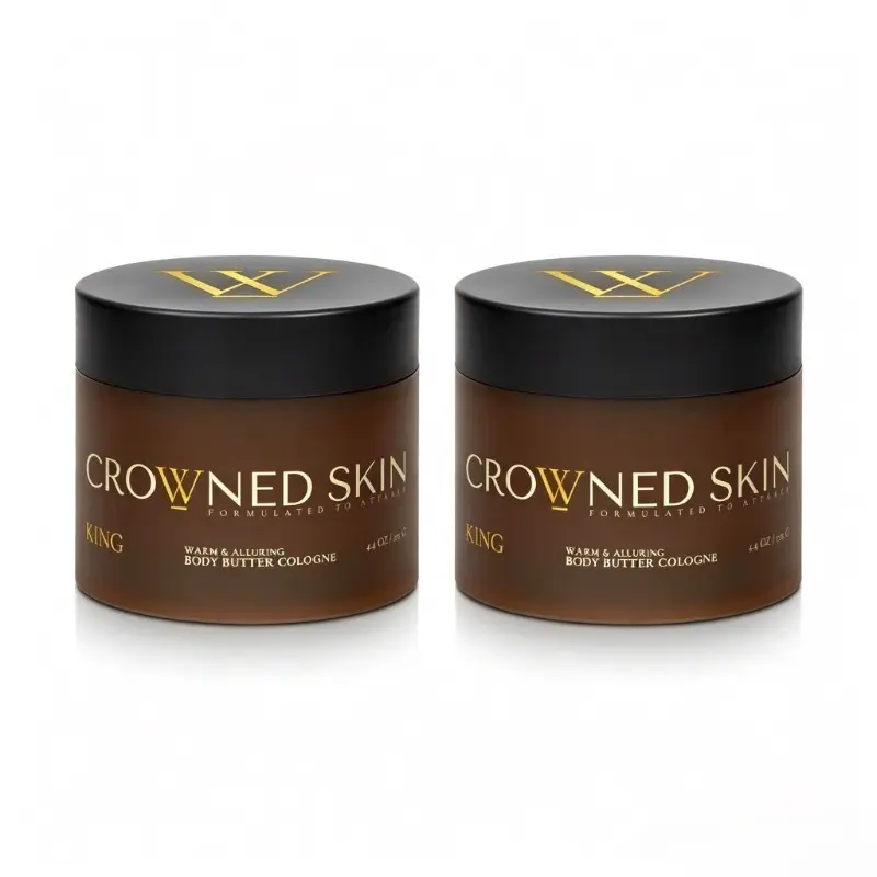 Men's Crowned Skin King Nature Body Butter Cologne Duo Set (Buy 1 Get 1 Free) - Warm Alluring Masculine Scent, 4.4oz Each, Moisturizing Body Care Moisturizers