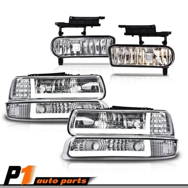 100% Brand New LED DRL Headlamps & Fog Daytime Running Lights, Automotive Car Accessories for 99-02 Chevy Silverado, 00-06 Chevy Tahoe Trucks
