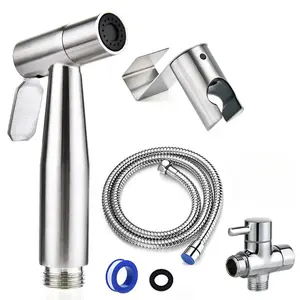 Stainless Steel Bidet Sprayer Kit Easy Install Toilet Attachment with Hose for Personal Hygiene Cleaning Home Improvement baby wash