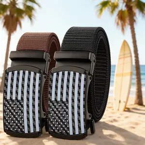 Mens Ratchet Belts Tactical Nylon Web Belt Automatic Buckle Adjustable Trim for Fit Outdoor Casual Golf Work