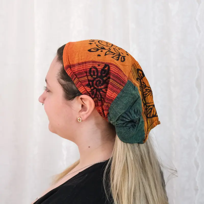 Patchwork Headbands, Cotton Head Wraps, Handmade Turbans, Patch Unisex Hair Wraps, Bohemian Festival Fashion, Boho Hair Accessories