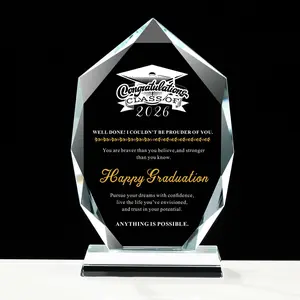 Class of 2026 Inspirational Graduation Gifts - Iceberg Shaped Crystal Plaque Decoration with Laser Engraving 8.3" x 5.3", High School & College Graduates Keepsake for Her, Him or Daughter