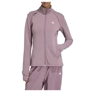 adidas Womens Cover-Up Jacket Training Athletic Outerwear Casual Full Zip - Purple