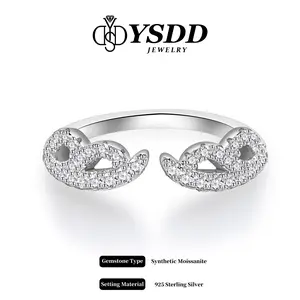 【#244 Angel Wings】Sparkling Synthetic Moissanite Ring Enhancer in 925 Sterling Silver