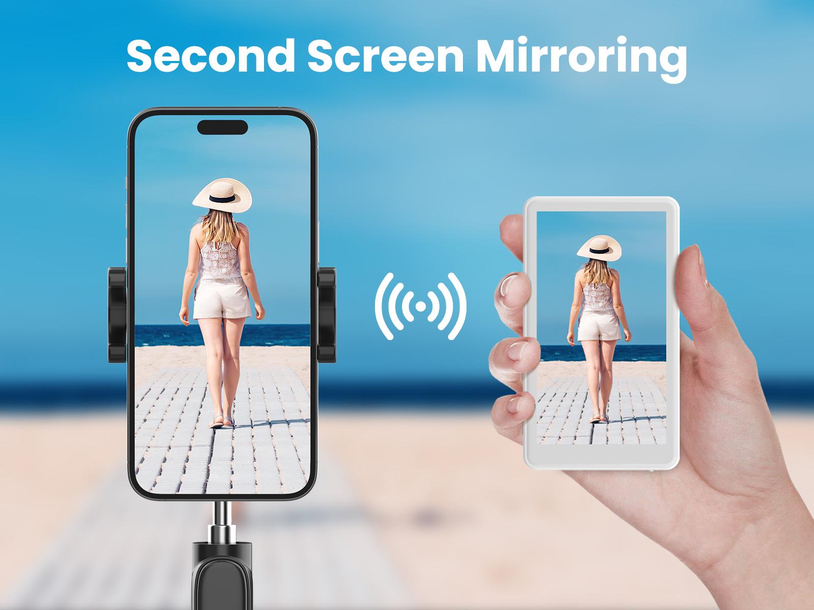 Magnetic Phone Vlog Monitor – 1080P Wireless Selfie Screen, Use Rear Camera for Live Streaming & TikTok (4K 30fps Wired, iPhone/Android Compatible)