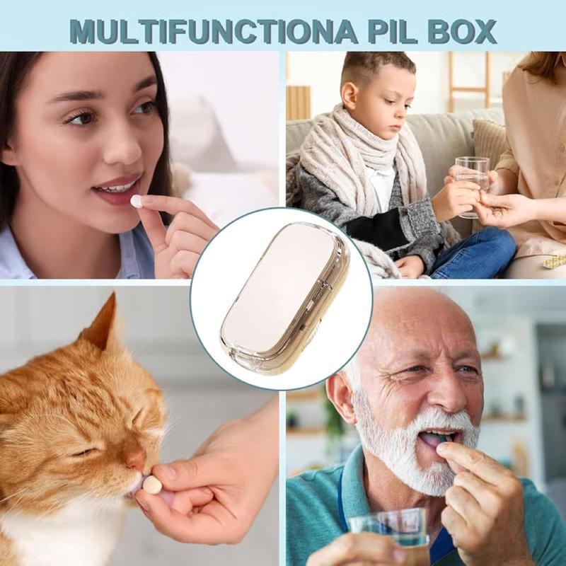 Precision Pill Cutter with Built-In Storage Case, Adjustable Tablet Splitter for Small Tiny Pills, Clean Even Cuts, BPA-Free Food Safe Portable Travel Pill Divider, Daily Medication Tool for Elderly Seniors,dorm essentials,home decor