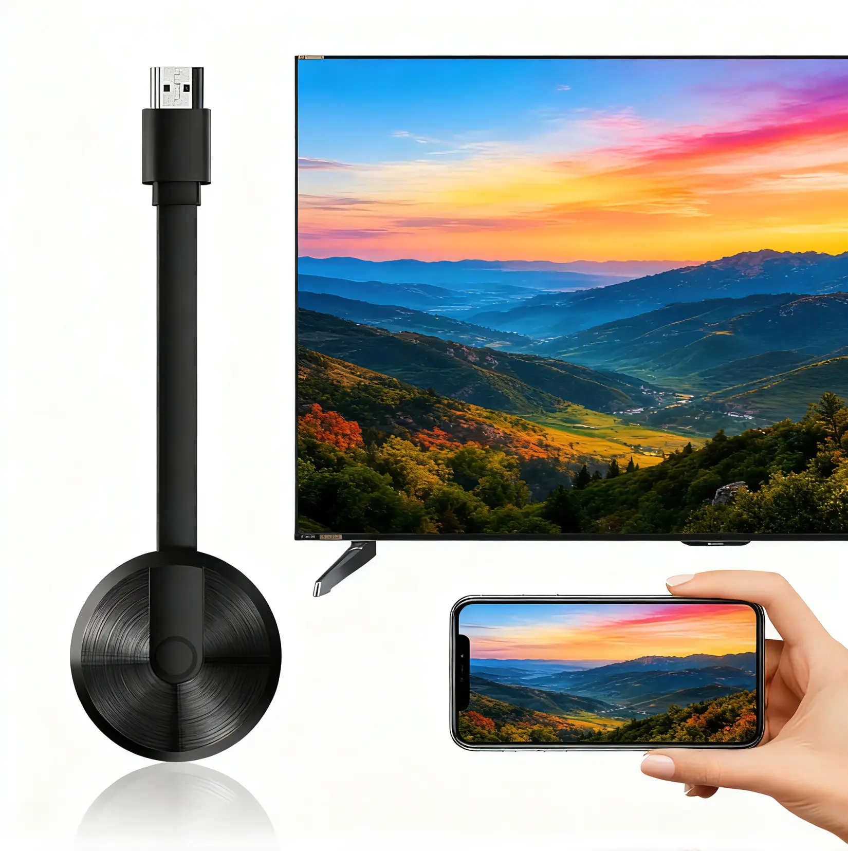 Portable HD Projector & Screen Mirror - Connect Your Phone to TV, Monitor, or Projector