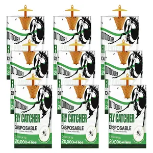 Outdoor Disposable Fly Trap – Hanging Fly Catcher with Attractant Bait, Fly Bag for Patio, Yard, Trash & Farm Areas – Easy-to-Use Outdoor Fly Control - 8 Traps