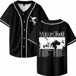 Malcolm Todd 2025 Tour Merch Baseball Jersey V-Neck Shirt Women Men Short Sleeve Streetwear Clothes