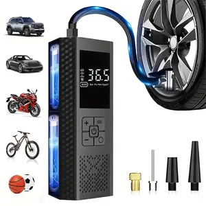 Fast Air Pump, 150psi Automotive Tire Inflator, Portable Air Compressor, Digital Display, LED Light, Pressure Gauge, One-Button Design