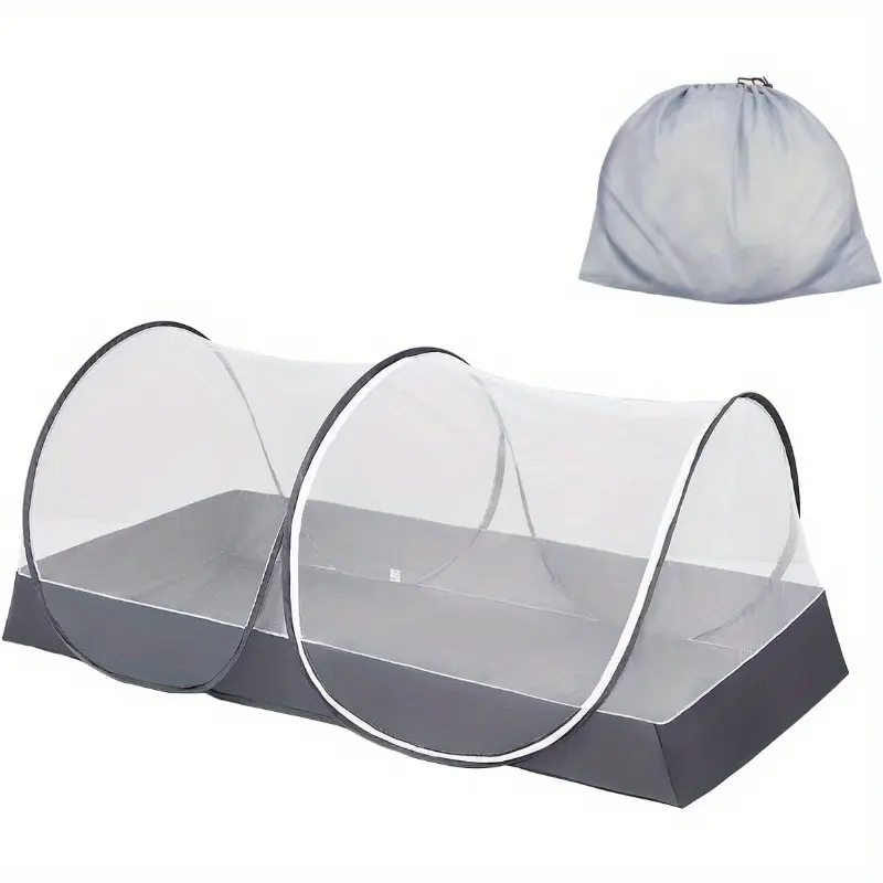 Akiky Pop Up Mosquito Tent - Large Folding Net with Zipper Closure, Portable for Twin Size Bed, Camping & Travel, Camping Essentials | Modern Mosquito Net | Durable Mosquito Netting