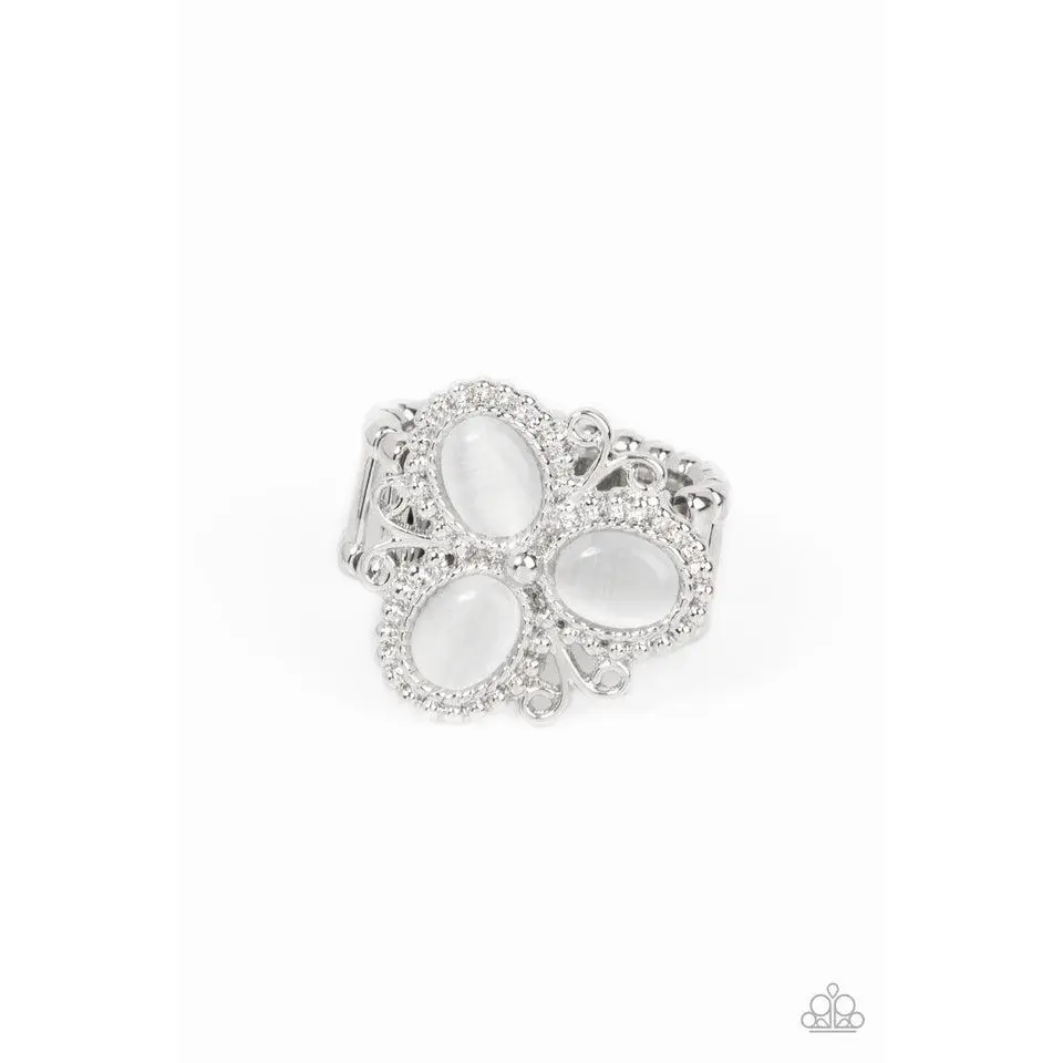 Paparazzi Bewitched Blossoms White Ring