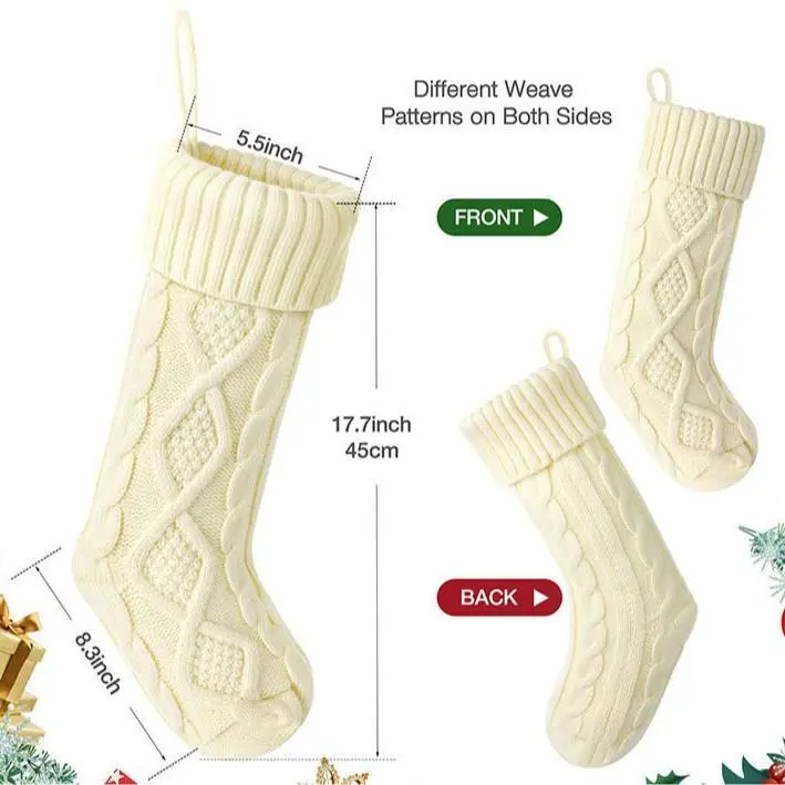 Christmas Stockings, 1/2/3/4 Pack 18 Inches Cable Knitted Large Size Stocking Gifts & Decorations for Family Holiday Xmas PartyGift Christmas Stockings, 1/2/3/4 Pack 18 Inches Cable Knitted Large Size Stocking Gifts & Decorations for Family Holiday Xmas PartyGift