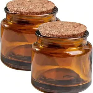 Vintage Aromatherapy Candle Cup DIY Empty Cup Style Small Candle Holder Glass Jar Wood Plug Lid